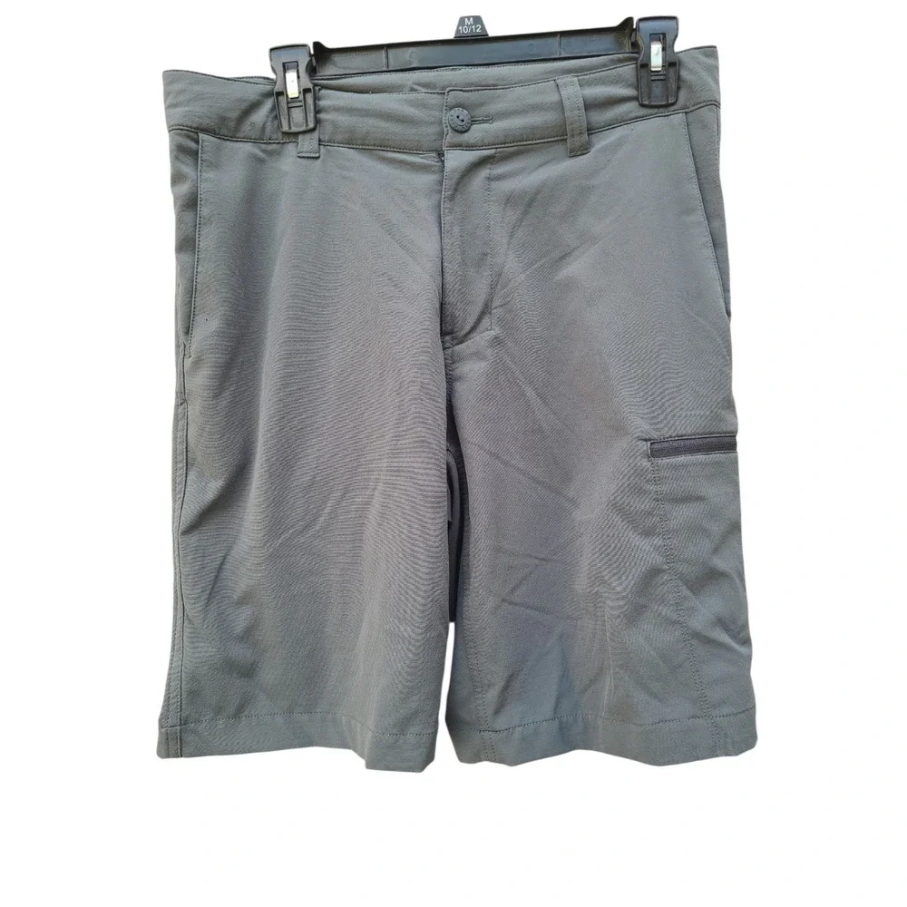 The North Face Men's 32 Stretch Hiking Shorts Gray Green Polyester Outdoor